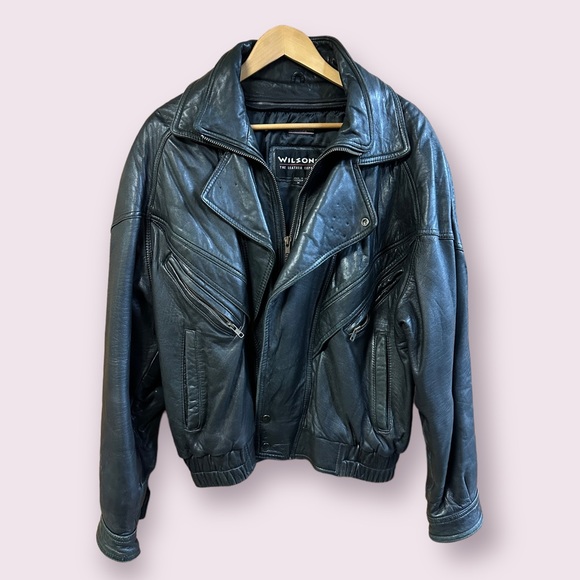 Wilsons Leather Other - Wilson Leather Thinsulate Men’s Black Bomber Leather Jacket Size Medium